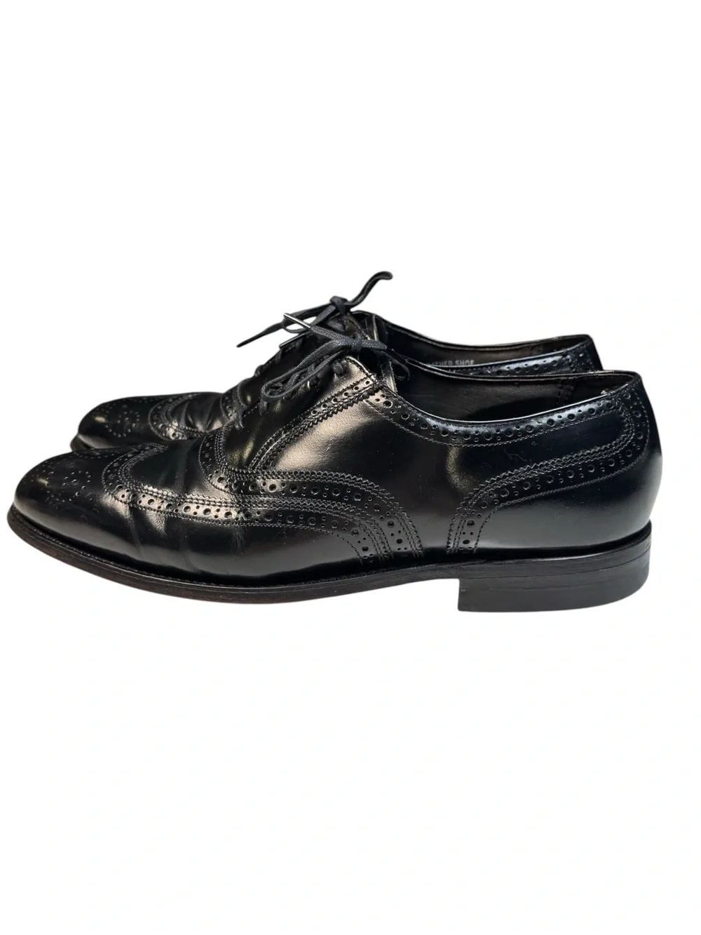 Vintage Hanover Master Flex Black Leather Wingtip Oxford Dress Shoes USA 10 D